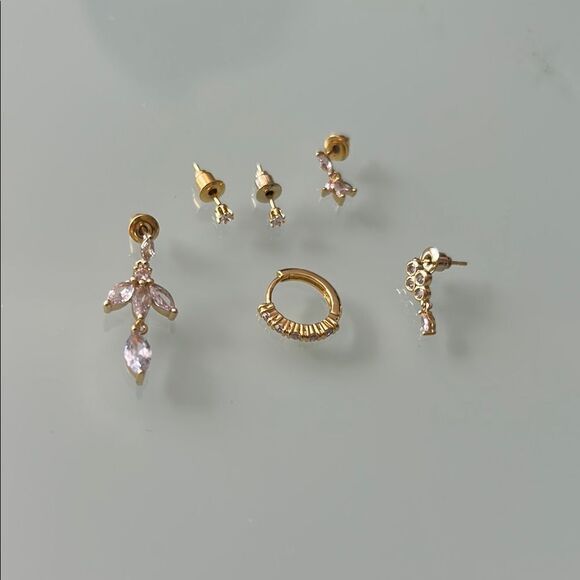 Gold Earring Set A1055 - Picture 3 of 4